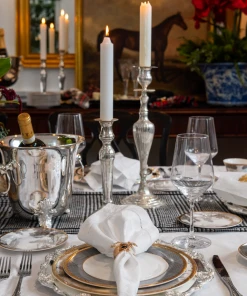 TRISH SCULLY HOME MILANO WHITE JACQUARD TABLE CLOTH 116