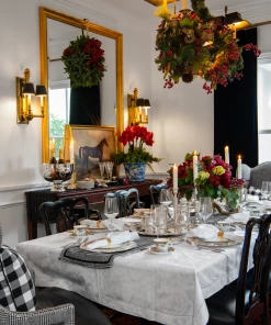 TRISH SCULLY HOME MILANO WHITE JACQUARD TABLECLOTH 128"X56" RECTANGLE 12 TRISH SCULLY HOME MILANO WHITE JACQUARD TABLECLOTH 128