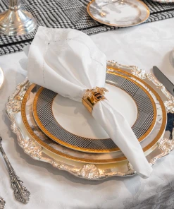 TRISH SCULLY HOME MILANO WHITE JACQUARD NAPKINS SET OF 4