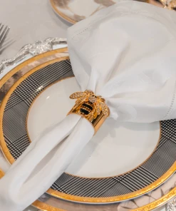 TRISH SCULLY HOME MILANO WHITE JACQUARD NAPKINS SET OF 4