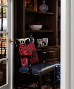 TRISH SCULLY ROYAL STEWART TARTAN EMBROIDERED PILLOW CASE HOME