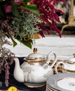 TRISH SCULLY HOME GRISAILLE BONE CHINA TEA SERVICE