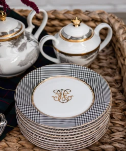 TRISH SCULLY HOME GLEN PLAID APPETIZER PLATES-4PC. SET