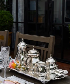 TRISH SCULLY SILVER PLATED 4PC. BALMORAL COFFEE/TEA SERVICE 17 TRISH SCULLY SILVER PLATED 4PC. BALMORAL COFFEE/TEA SERVICE