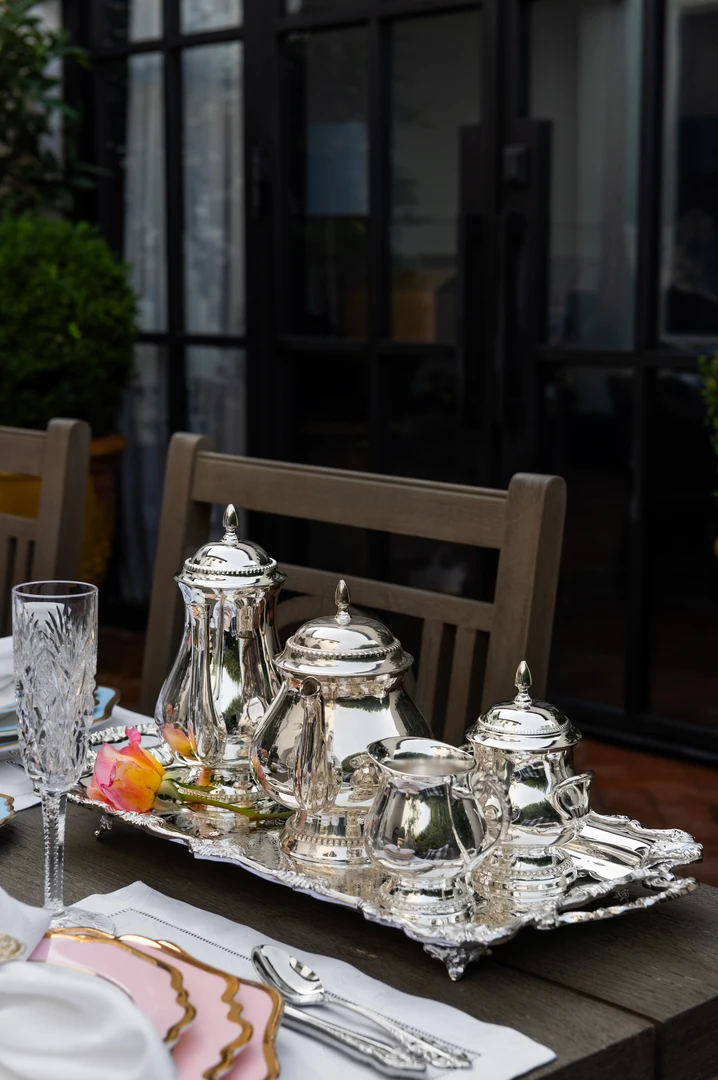 TRISH SCULLY SILVER PLATED 4PC. BALMORAL COFFEE/TEA SERVICE 10 TRISH SCULLY SILVER PLATED 4PC. BALMORAL COFFEE/TEA SERVICE