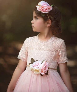 TRISH SCULLY GRACIE GOWN & BELT SET PINK