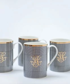 TRISH SCULLY GLEN PLAID MUGS SET OF 4