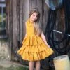 TRISH SCULLY GIRLS JOELLE DRESS MUSTARD