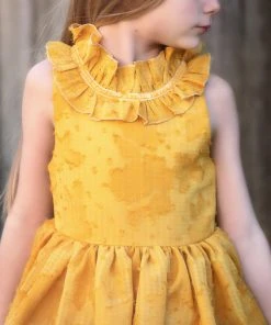 TRISH SCULLY GIRLS JOELLE DRESS MUSTARD