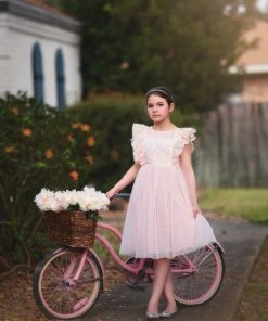 TRISH SCULLY GIRLS CAROLINA DRESS PINK