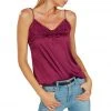 TRISH SCULLY HOME VICTORIA EMBROIDERED SATIN CAMISOLE BURGUNDY